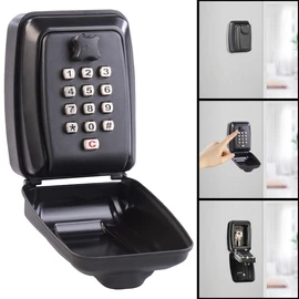 Xcase Wall Key Safe: Key Safe with 12 Digit Number Field, Wall Mounted (Key Safe Exterior Buttons, Key Safe Boxes, Combination Lock)