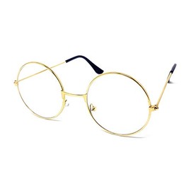 Adults Metal Frame Wizard Glasses with Clear Lens [Gold]