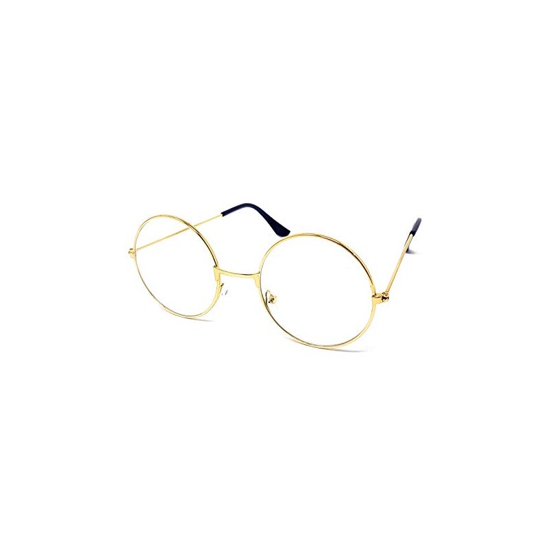 Adults Metal Frame Wizard Glasses with Clear Lens [Gold]