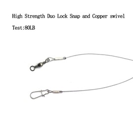 Fishing Hook Rigs with 49 Strands Steel Leaders-Saltwater Surf Fishing Tackle Kit Heavy Duty Hooks (20#, 3 Hooks Rig)