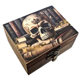 RK Collections Skull Head Trinket Box Small Jewelry Keepsake Box | Gothic Skeleton lovers Gift Idea, Skull's Soul Spiritual for Girls, Women, Men, Gift Idea, Home Décor (3SKS)