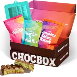 Chocbox Viral Dubai Milk Chocolate Bar Kit - Includes Chocolate Mold, Choc Wafers, Shredded Kataifi, Pistachio Cream - DIY Gift Box Dubai Kit - Great Gift