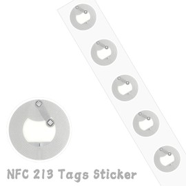 60pcs Ntag213 NFC Tags, 25mm Round NFC Sticker Tags Adhesive, 144 Bytes Memory, Use for Smart Home Automation, Social Sharing, Product Launch, Inventory Tracking (White, 60pcs)
