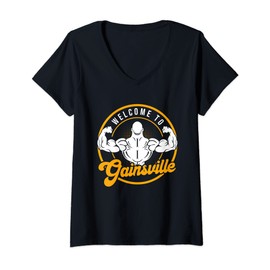 Damen Welcome to gainsville T-Shirt mit V-Ausschnitt
