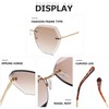 kimorn Sunglasses For Women Oversized Rimless Diamond Cutting Lens Classic