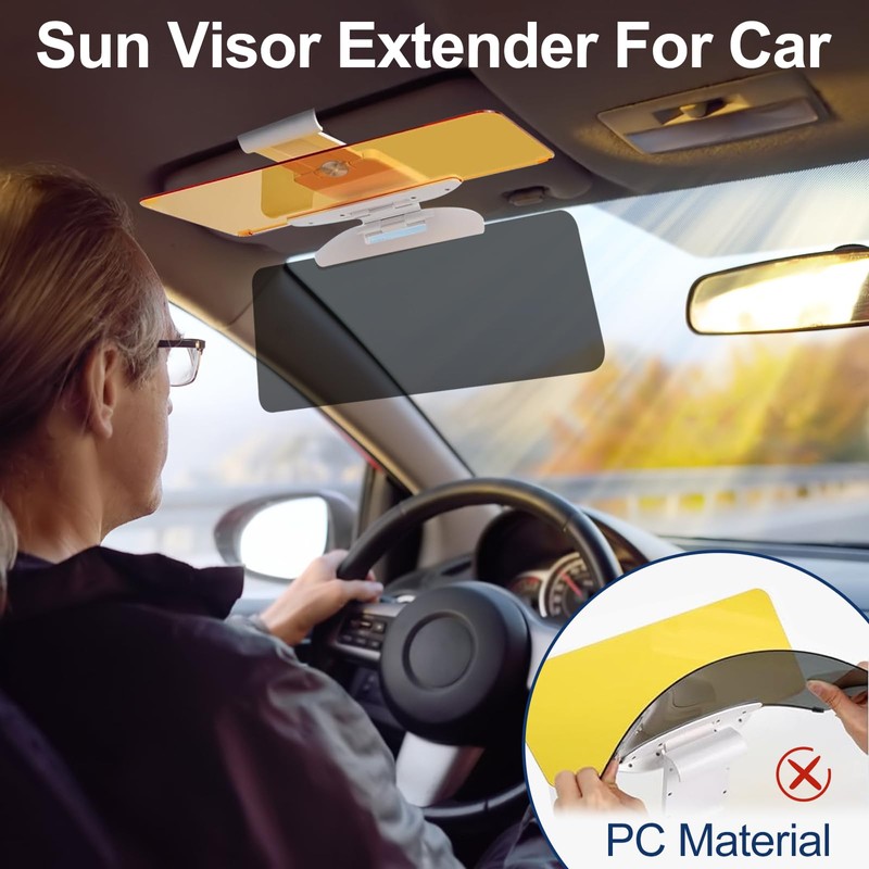 Car Window Sunshade, Upgrade Anti-Glare Polarized Day & Night Vision