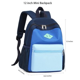 Octsky Preschool Kids Backpack, 12 inch Toddler Backpacks for Boys with Chest Strap, Ideal for School & Travel Backpacks