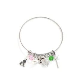 Friendship Bracelet Girls Bracelets Elphaba Galinda Charm Bracelet for Friends BFF Girls Teens Women Crown Witch Wicked Hat Best Friend Bracelet for Valentine's Day Birthday, Stainless Steel, No