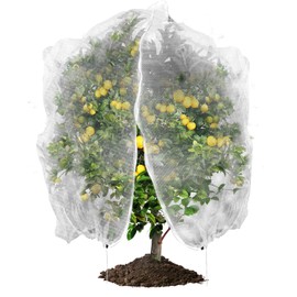 8 x 8FT Fruits Tree Netting, Large Garden Netting with Drawstring Reusable Bird Netting for Fruit Trees, Transparent Insect Barrier Mesh - Protect Plant Fruits from Insect Bird Eating