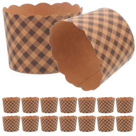 Cabilock 50pcs Brown Disposable Paper Cupcake Liners, Round, Everyday Baking, Christmas, Birthday