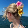 BARTOSI Flower Hair Claw Clips Hawaiian Plumeria Claw Clips Medium