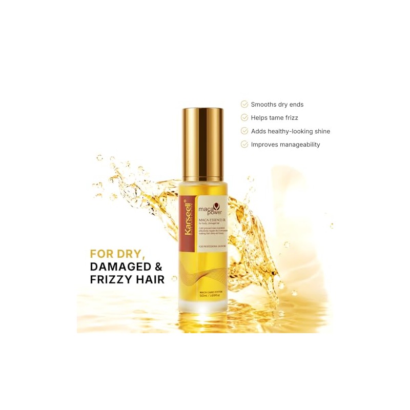 Karseell Aceite de Nuez Marroquí para Cabello, Presión Fría, 1.69