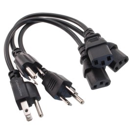 CablesOnline 3-Pack 1ft. Short 3-Conductor PC Power Cord, 18AWG NEMA 5-15P to IEC-60320-C13 Cable, PC-111-3