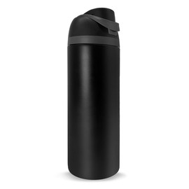 EASYTAO Termo Acero Inoxidable 24OZ, Dos Maneras de Beber, Térmica de Botella con Pajita para Deportes y Viajes, Doble Pared y Tapa Hermética Antigoteo, con Asa para Transportar (Negro, 24OZ/710ML)