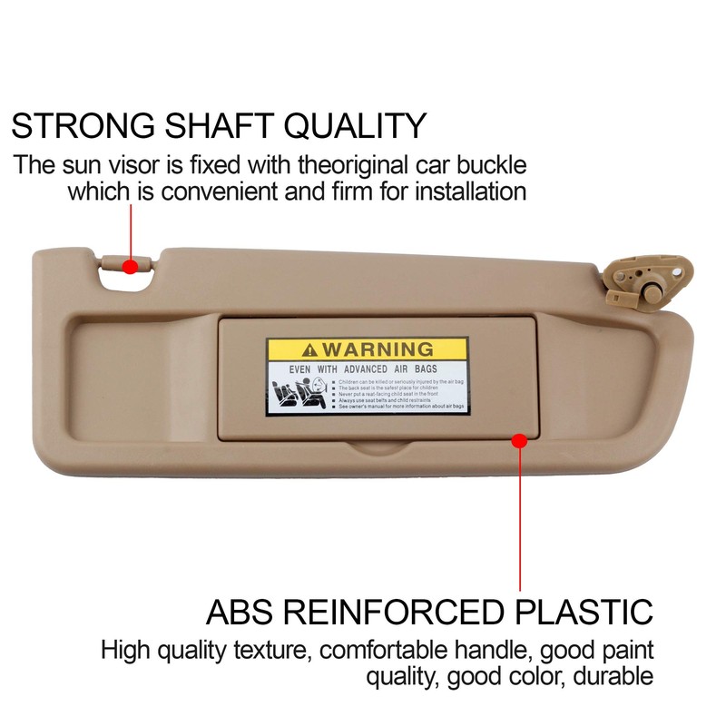 Dasbecan Beige Right Passenger Side Sun Visor Compatible with Honda
