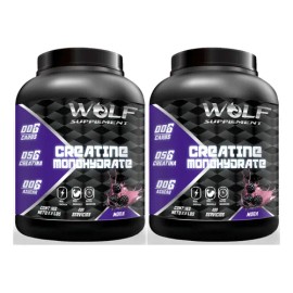 Duo Creatina Wolf 1kg + Creatina Wolf 1kg Varios Sabores