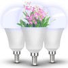 E12 Candelabra Small Base Grow Light Bulbs for Indoor Plants Full Spectrum 9W Grow Lamp 100W Replace with Blue Red 5000K LEDs for Seeds and Greens,Laboratory,Greenhouse,Garden,DIY Horticulture, 3 Pack