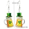 St. Patrick's Day Green Beer Mug Clover dangle earrings