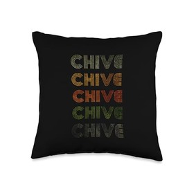 Love Heart Chive Tee Grunge Vintage Style Black Chive Throw Pillow