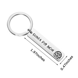 Guinea Pig Mom Keychain Cute Cavy Keyring Funny Guinea Pig Lover Gift (Keychain)