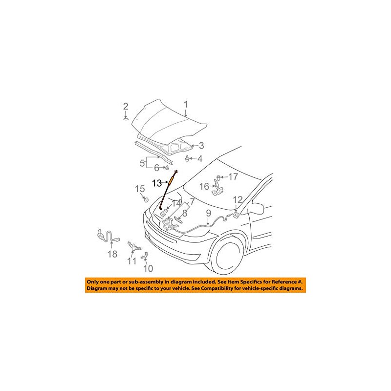 Genuine Toyota 53440-08010 Hood Support Assembly