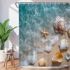 ChloropLastid Beach Ocean Themed Shower Curtain Sets for Bathroom, 72x72