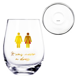 Wine Glass for Mom - It Was Never a Dress It Was Always a Cape Glass, Gift for Mom, Women, Wife, Girlfriend, Empowering Feminist Mug - | Gifts for Friends RBG Wine Glass for Birthday, ItWasNeverADress