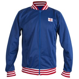 England 1966 Retro Football Jacket Classic Vintage Tracksuit Jumper Man Top-Replica - XXL Blue