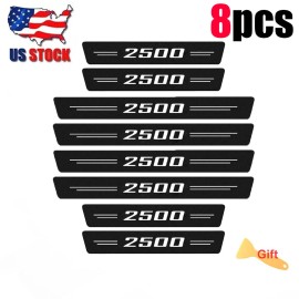 For GMC Sierra 2500 Carbon Fiber Cab Door Sill Plate Threshold Protectors 8Pcs