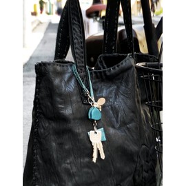 [MTA Leather works] Made in Japan Italian Leather Leather Reel Key Key Key Car Key, fuchsia pink