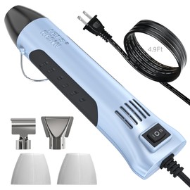 LET’S Resin Heat Gun for Resin,350W Fast Heating Dual Temp Heat Gun (482°F~752°F) with 3 Nozzles and 2 Silicone Covers,4.9Ft Long Cable Heat Gun for Crafting,Shrink Tubing,Vinyl Wrap,Epoxy Resin