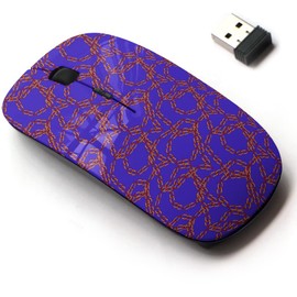 2.4G Wireless Mouse with Cute Pattern Design for All Laptops and Desktops with Nano Receiver - Watercolor Golden Chains