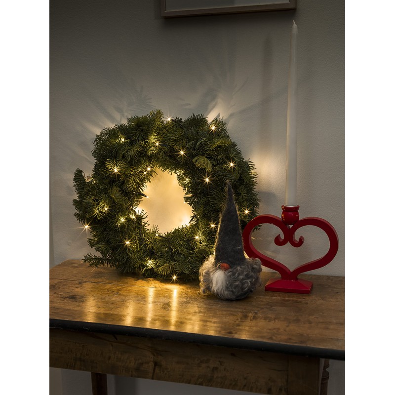 Micro LED light chain with dark green cable