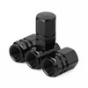 SowKow 4pcs Black Aluminum Alloy Air Valve Caps Light Weight