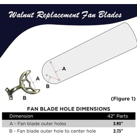 4 42' Replacement Ceiling Fan Blades Arms And 20 screws. (Original color of raw material)
