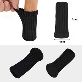 Pack of 16 Chair Socks, Knitted Furniture Feet, Chair Leg Protectors, Furniture Socks with Felt Pads, Felt Chair Leg Socks, Non-Slip for Table, Floor Protection, Avoid Scratches and Noises