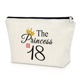 18th Birthday Gifts for Girls Makeup Bag 18 Years Old Birthday Gift for Sister Birthday Gifts for Best Friend Cosmetic Bag Turning 18 Gift for Daughter Niece Granddaughter Cosmetic Travel Pouch