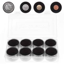 FRIMOONY 46mm Coin Capsules, with Foam Gasket and Plastic Storage Box, for Coin Collection