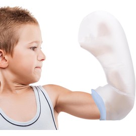 Fasola Plaster Protection Waterproof Arm Children for Showers, Plaster Bag Arm Child Reusable, Shower Protection Children Plaster Bandage and Bandage Keep Dry, S