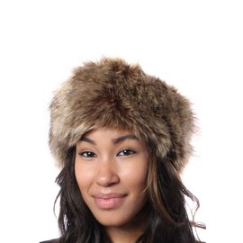 Women's/Ladies Assorted Winter Warm Knitted Headbands with Stretch Winter Warmer (Roasted Coffee Faux Fur)