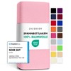 Jacobson jersey fitted sheet, cotton bed sheet, pink, 140x200 -