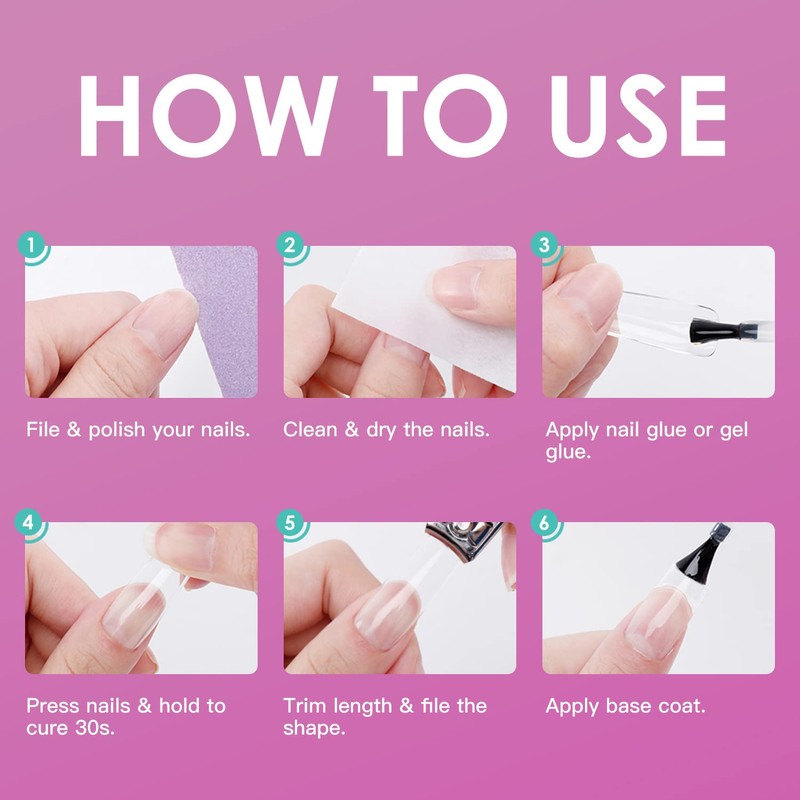 Melous Medium Stiletto Gel False Nail Tips, 120 PCS Pre