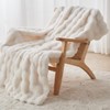 Lotus Karen Faux Fur Throw Blanket Cream White - Big