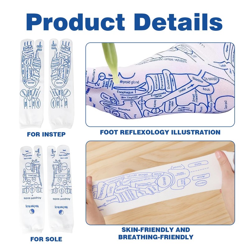 SHPUJUN Reflex Zone Socks Set Foot Reflex Zones, Emerald Green