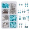 SUNNYCLUE 1 Box DIY 10 Pairs Turquoise Bead Earrings Making Kit Alloy Enamel Leaf Pendants Charms with Turquoise Beads Eye Pin & Earring Hooks for DIY Earring Jewelery Making, Antique Silver