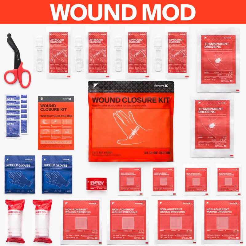 SurviveX Zip Stitch Wound Closure Strips - Repair Wounds Without