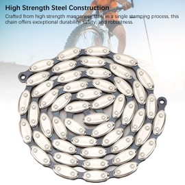 NIZUUONE Bikes' Chain, Single Speed Manganese Steel 100 Links Retro Bikes' Chain with Buckle for Fixed Gear BMX Bikes