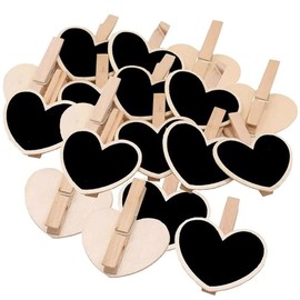 Pack of 30 Chalkboard Small, Wooden Chalkboard with Clip, Labelling Memo Board Small, Price Signs Decorative Board, Card Holder for Place Cards Birthday, Place Cards Wedding, Price Tags