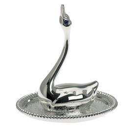 Silver-Plated Swan Ring Holder Height 8.5 cm