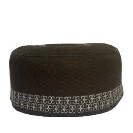 IMAHAM: HANDCRAFTED FLOWER Kufi Men's Unisex Muslim Men Prayer Cap Ramadaan Caps Eid Kufis Handmade Namaz Hat Beanie (as1, Alpha, x_l,Green, 61 Cm)